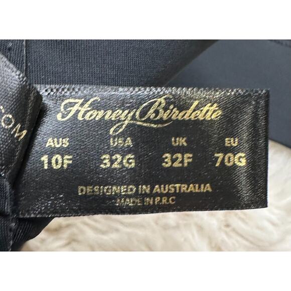 Honey Birdette BROOKLYN💧🖤 Black 2 Piece Bandeau Swim Top 32G - Picture 5 of 5